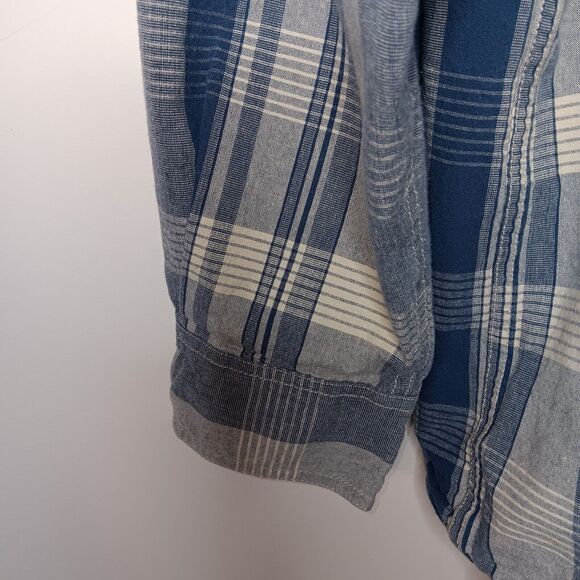 CE Schmidt Shirt Men's Blue White Plaid 2XLT Button Up Long Sleeve - Picture 5 of 10